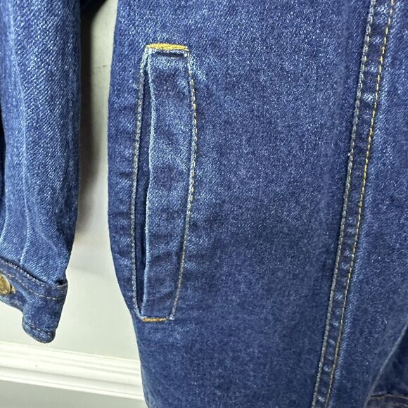 HUNTERS RUN VTG Chore Trucker Denim Jean Jacket / Coat 100% Cotton 2x Unisex - Picture 4 of 8